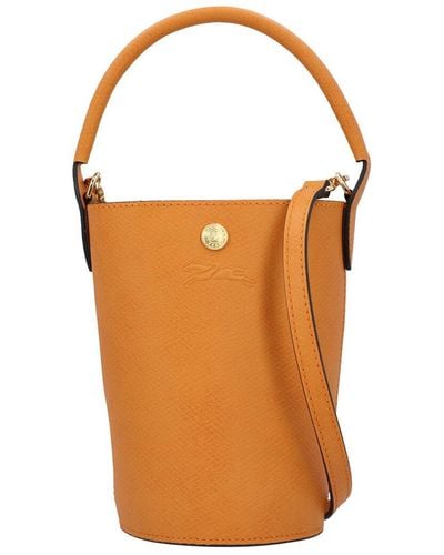 Longchamp Epure Xs Leather Crossbody Bucket Bag - Orange