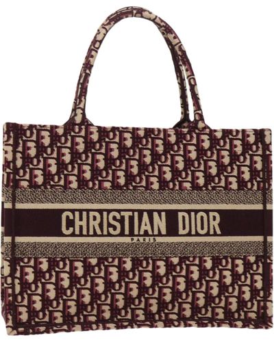 Dior Trotter Canvas Oblique Tote Bag Bordeaux M1296 Zriw Auth 49935a - Brown