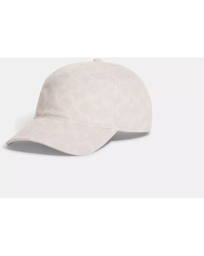COACH Signature Denim Baseball Hat - White