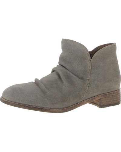 Diba True Rose Mera Leather Ruched Booties - Gray