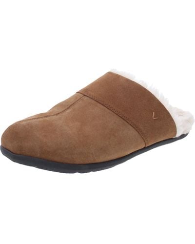 Vionic Alfons Faux Fur Lined Slipper Shoes - Brown