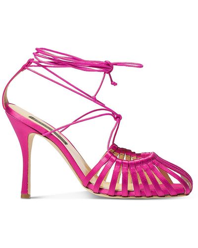 Chelsea Paris Finn Leather Strappy Heels - Pink