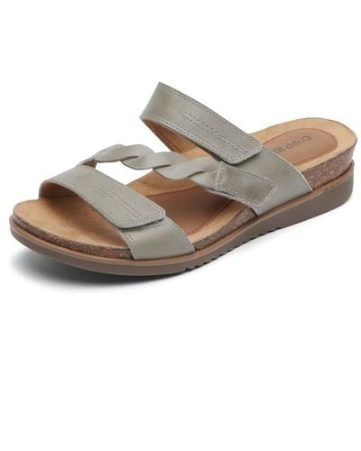 Cobb Hill May Wave Slide Sandal - Extra Wide Width - Natural
