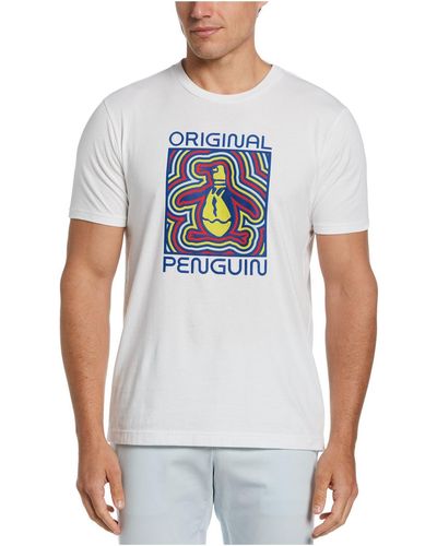 Original Penguin Neon Pete Cotton Crew Neck Graphic T-shirt - White