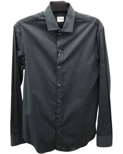 Armani Long Sleeve Button Down Shirt - Black