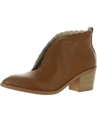 Gc Shoes Maris Faux Leather Block Heel Shooties - Brown