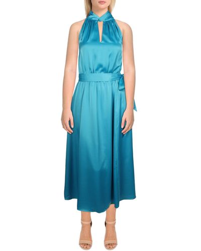 Anne Klein Cut-out Ruched Midi Dress - Blue