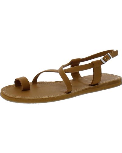 Hari Mari Chantik Leather Toe Loop Slingback Sandals - Brown