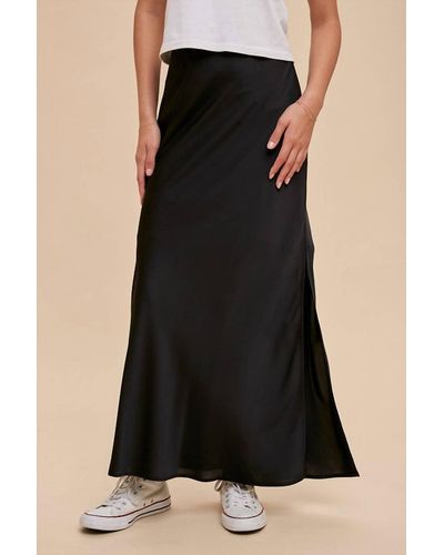 In-Loom Juno Satin Skirt - Black
