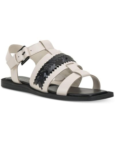Vince Camuto Bachelen Strappy Square Toe Gladiator Sandals - Metallic