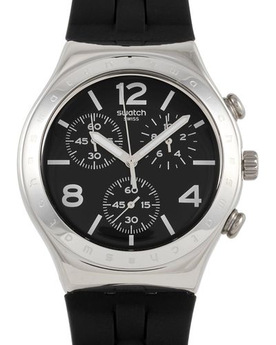 Swatch Noir De Bienne Chronograph Watch Ycs116 - Black