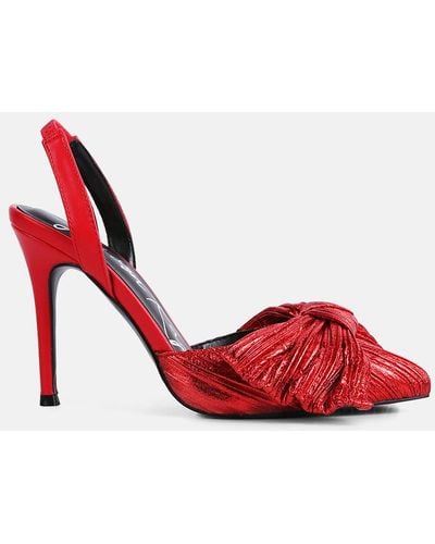 LONDON RAG Kiki High Heeled Bow Slingback Sandals - Red