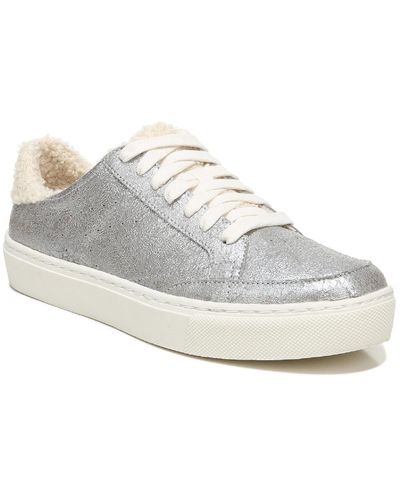 Dr. Scholls All In Cozy Suede Faux Fur Trim Casual And Fashion Sneakers - White