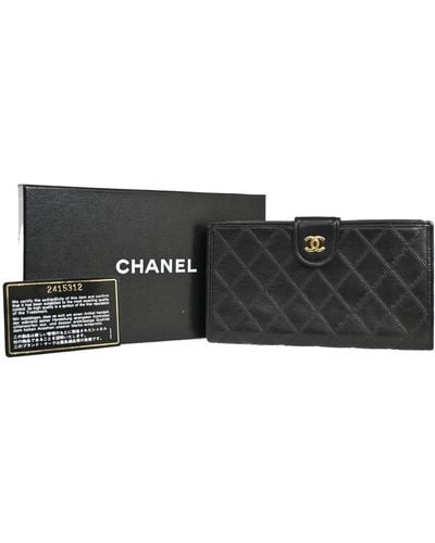 Chanel Matelassé Leather Wallet (pre-owned) - Black
