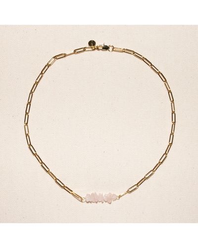 Joey Baby Sandrine Rose Quartz Necklace - Natural