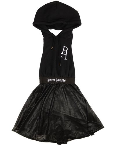 Palm Angels Mini Hoodie Dress - Black
