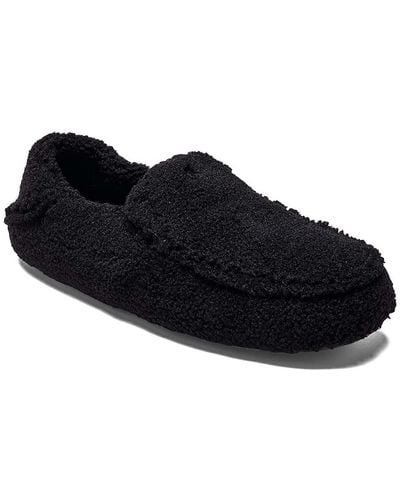 Olukai Nohea Heu Faux Fur Cozy Slide Slippers - Black