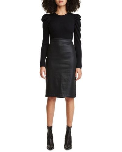7 For All Mankind Knee Pencil Skirt - Black