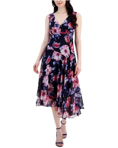 Connected Apparel Semi-formal Floral Shift Dress - Multicolor