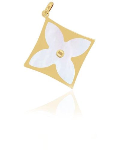 The Lovery Mother Of Pearl Luxe Flower Charm - Metallic