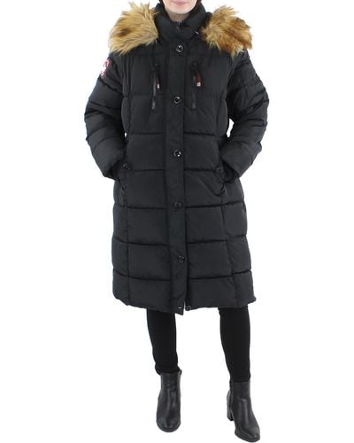 canada weather gear Long Cold Weather Parka Coat - Black
