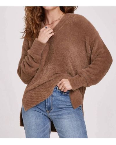 Another Love Margarita Walnut V-neck Sweater By - Brown