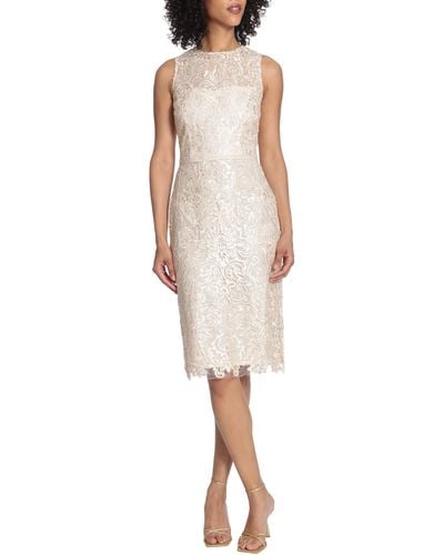 Maggy London Sequined Embroidered Cocktail And Party Dress - White
