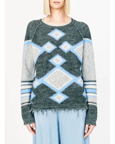 Raquel Allegra South West Crewneck Sweater - Blue