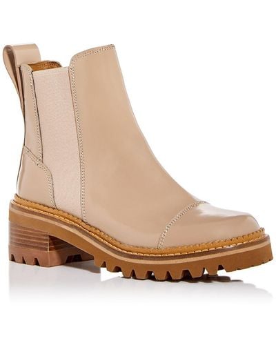 See By Chloé Suede Pull On Chelsea Boots - Natural