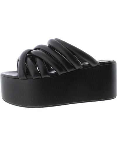 Simon Miller Maze Macada Faux Leather Open Toe Platform Sandals - Black