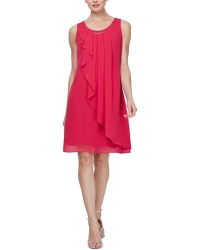 SLNY Sleeveless Mini Party Dress - Red