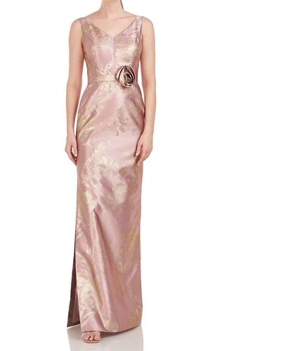 Kay Unger Joan Column Gown - Pink