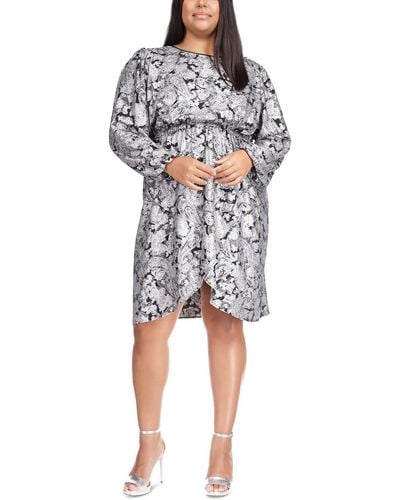MICHAEL Michael Kors Plus Paisley Knee-length Cocktail And Party Dress - Gray