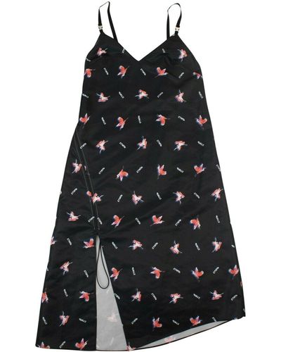 Heron Preston Gray Printed Long Slip Dress - Black
