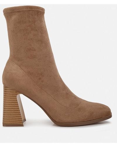 Flared block shop heel boots