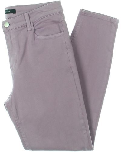 J Brand Alana Denim High Rise Colored Skinny Jeans - Gray