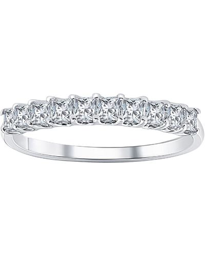 Pompeii3 1/2ct Princess Cut Diamond U-prong Wedding Ring 10k White Gold - Metallic