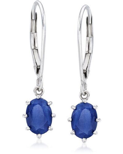 Ross-Simons Sapphire Drop Earrings - Blue