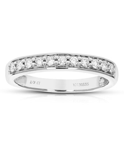 Vir Jewels 1/3 Cttw Round Cut Lab Grown Diamond Wedding Engagement Ring .925 Sterling Prong Set - Metallic