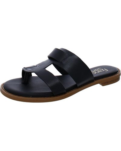 Franco Sarto Gretta Leather Thong Slide Sandals - Blue