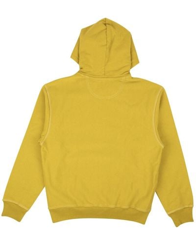 Stussy Gold Cotton Contrast Stitch Label Hoodie - Yellow