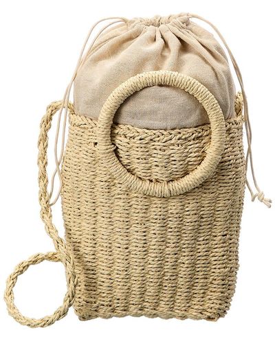 Hat Attack Round-handle Small Canvas Crossbody - Brown