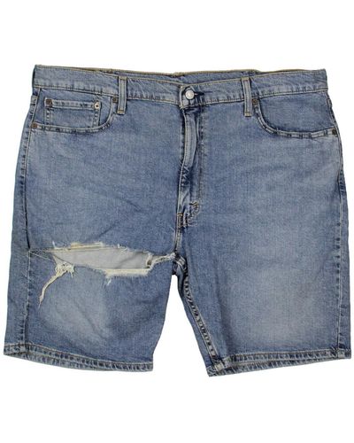 Levi's 412 Slim Fit Ripped Denim Shorts - Blue