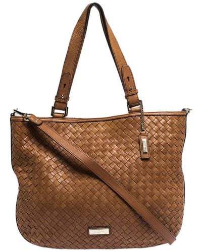 Cole Haan Woven Leather Tote - Brown