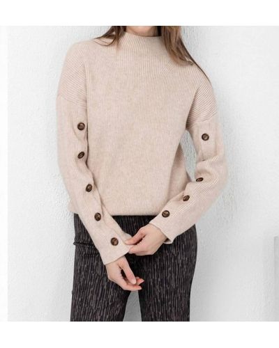 Lisette Sophie Sweater With Button Sleeves - Natural