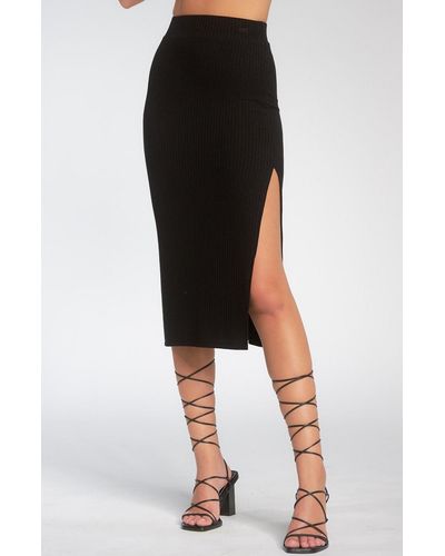 Elan Side Slit Skirt - Black