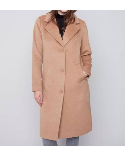 Charlie b Long Coat Hepburn Style - Natural