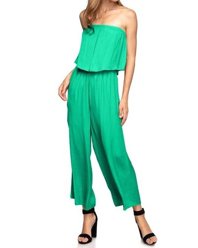 Naked Zebra Layered Cropped Top Jumpsuit - Green