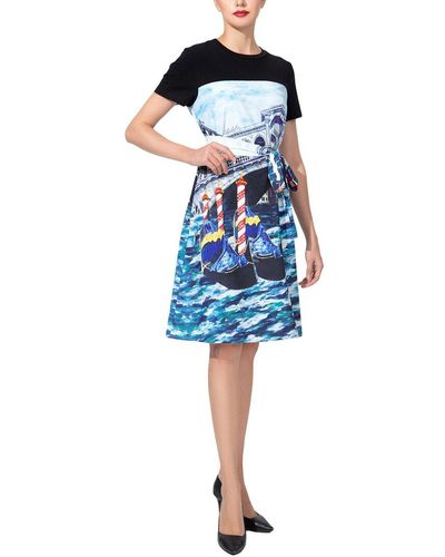 BURRYCO Short Sleeve Dress - Blue