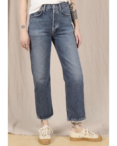 Agolde 90's Crop Mid Rise Loose Straight - Blue